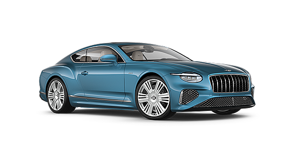 Bentley Beirut New Bentley Continental GT Azure coupe front three quarter in Light Windsor Blue paint